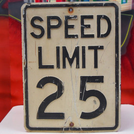 Speed Limit 25 Verkehrsschild USA weiss