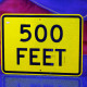 500 Feet gelb Verkehrsschild USA