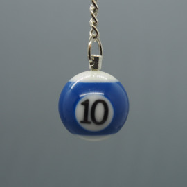 "10" Billiardkugel Schlüsselanhänger, blau