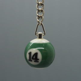 "14" Billardkugel Schlüsselanhänger, grün