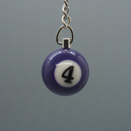 "4" Billardkugel Schlüsselanhänger, violett