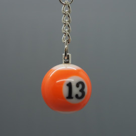 "13" Billardkugel Schlüsselanhänger, orange