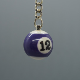 "12" Billardkugel Schlüsselanhänger, violett