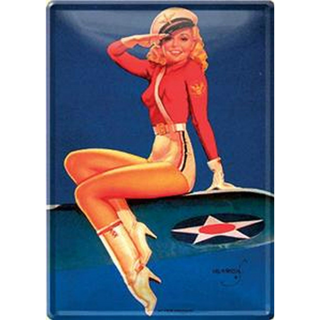 Pin Up Airforce, Blechpostkarte