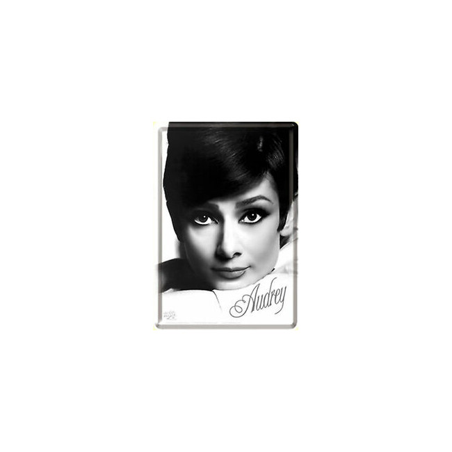 Audrey Hepburn Portrait, Blechpostkarte