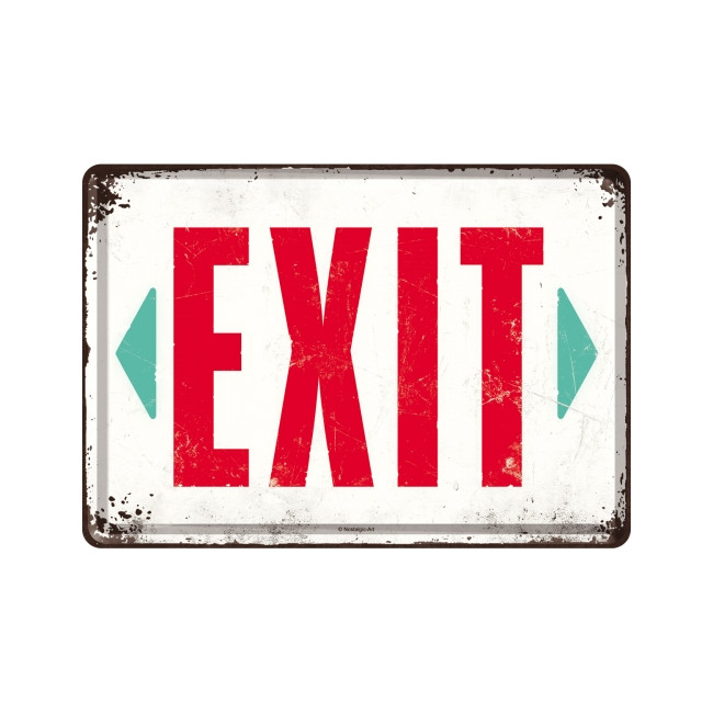 EXIT, Blechpostkarte
