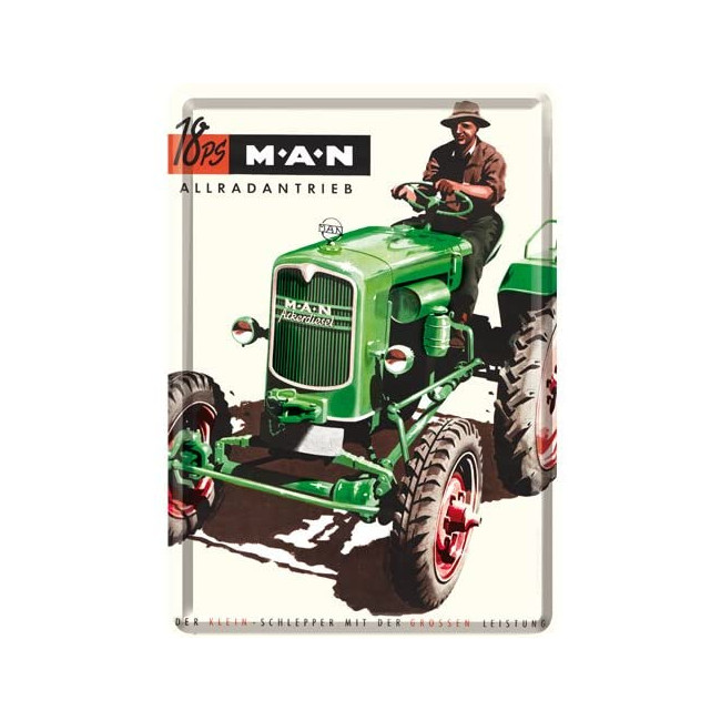MAN Traktor, Blechpostkarte