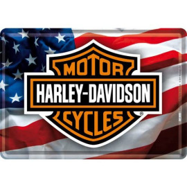 Harley Davidson Logo, Blechpostkarte