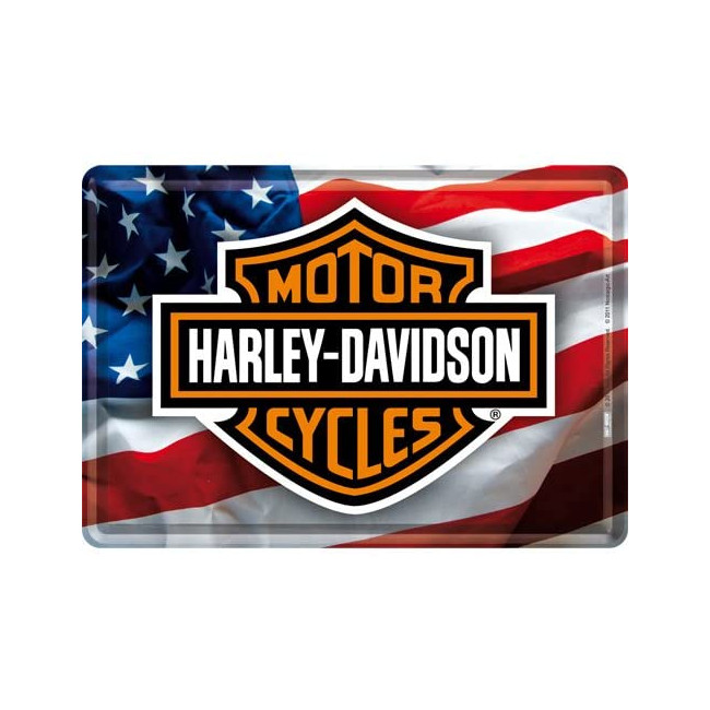 Harley Davidson Logo, Blechpostkarte